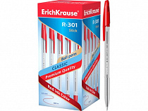 Ручка шариковая ErichKrause® R-301 Classic Stick 1.0, цвет чернил красный (в коробке по 50шт.) 43186