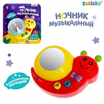 ZABIAKA Музыкальная игрушка"Мой друг",с картинками животных,свет,цвет красный 7865398