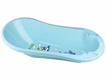 Ванна детская с клапаном для слива воды и аппликац. цв.ассорти 4313004(пластик)