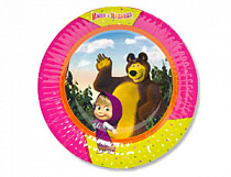 Тарелка бумажная "Маша и Медведь" 17 см, набор 6 шт