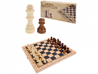 Шахматы деревянные (29х14.5х3 см). фигуры дерево. в коробке (Арт. ИН-4132)