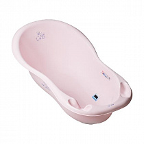 Ванна детская 102 см со сливом "Кролики" розовый