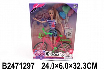 Набор "Велосипедист", в комплекте: кукла (ручки на шарнирах), велосипед, аксессуары, в/к 24*6*32,3 с
