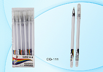 Ручка гелевая (CQ-111-12) белая, 0.6мм