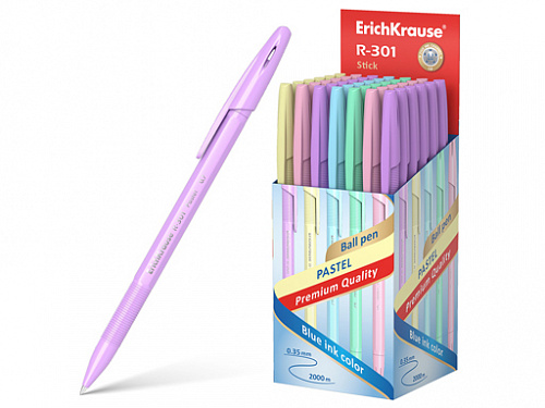 Ручка шариковая ErichKrause® R-301 Pastel Stick 0.7, цвет чернил синий (в коробке по 50 шт.)