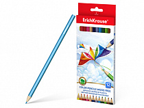 Пластиковые цветные карандаши шестигранные ErichKrause® 12 цветов 53357