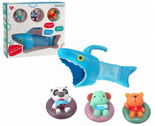 Набор игрушек для купания "Elefantino", акула и животные, в/к 32,2*10,7*28,5 см