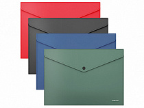 Папка-конверт на кнопке пластиковая ErichKrause® Fizzy Classic, непрозрачная, А4, ассорти 50179