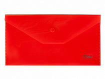 Папка-конверт Пластиковая на кнопке С6ф Hatber 180мкм Красная   224х119мм ( без ед штрихкода)