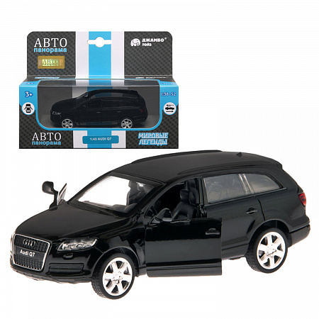 ТМ "Автопанорама"  Машинка металл. 1:43 Audi Q7, черный, инерция, откр. двери, в/к 17,5*12,5*6,5 см