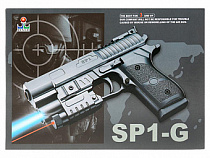272970 Пистолет (п) с лазер. прицелом, со светом, с пульками SP-1G в кор. 1B02074 в кор.120шт