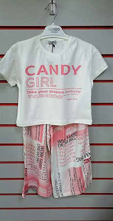 Костюм для девочки футболка+брюки арт.3503