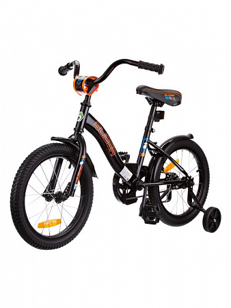 Велосипед 2-х колес.Slider, с доп. колесами, цв. черн/оранж неон, надув.колеса диам. 14, вес 8,3 кг,