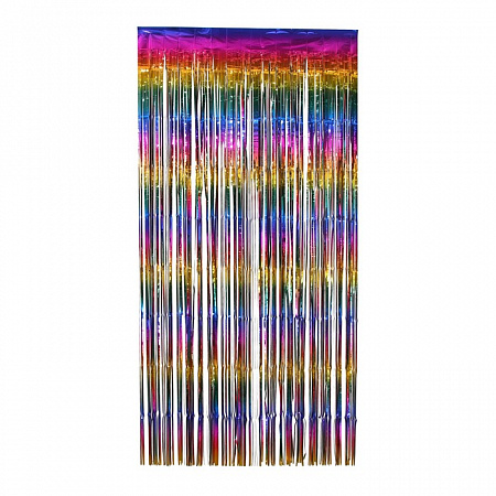 Празднечный занавес "Дождик" размер 200х100, цвет радужный   9653103