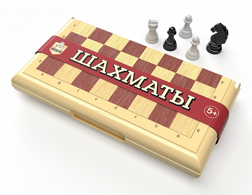 Игра настольная "Шахматы" в пласт.коробке (мал, беж) арт.03883