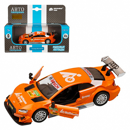 ТМ "Автопанорама"  Машинка металл. 1:43 Audi RS 5 DTM, оранжевый, откр. двери, в/к 17,5*12,5*6,5 см