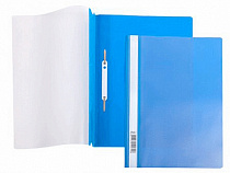 Папка -Скоросшиватель А4ф Hatber 140/180мкм Синяя Пластиковая прозрачный верх с един.штрих-кодом