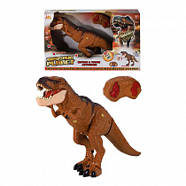 Р/У Динозавр, шагает, трясет головой, кнопка "try me" на корпусе,  цвет коричневый, в/к 48,5*11,5*30