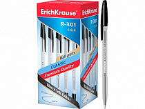 Ручка шариковая ErichKrause® R-301 Classic Stick 1.0, цвет чернил черный (в коробке по 50 шт.)
