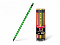 Пластиковый чернографитный круглый карандаш с ластиком ErichKrause® JOY® HB (в тубусе по 42 шт.)