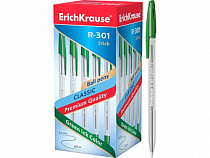 Ручка шариковая ErichKrause® R-301 Classic Stick 1.0, цвет чернил зеленый (в коробке по 50 шт.)