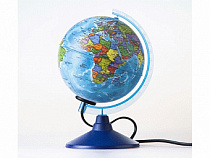 Глобус Земли 250мм, физический Классик, с подсветкой Евро