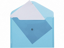 Папка-конверт с кнопкой А4 "Attomex" 120мкм, полупрозр. синяя 3071819