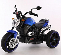 Мотоцикл на аккум. ( 6V4AH*1, 20w*2), скорость 3,5 км/ч, свет, звук, MP3, цвет синий, в/к 75,5*38*38