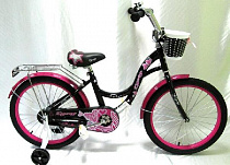 Велосипед двухколесный детский ТМ ZIGZAG, модель GIRL , диаметр колеса 14", черно/розовый (052590)