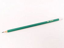 Карандаш черно графитный зеленый, пластиковый с ластиком LT-HB75144